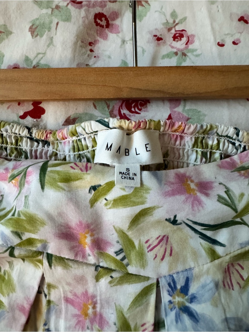 Floral White Maxi Skirt with Pink, Blue & Green Accents - Picture 3 of 3